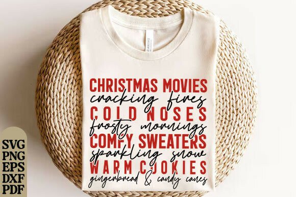 Christmas Words Png Svg, Winter List Png