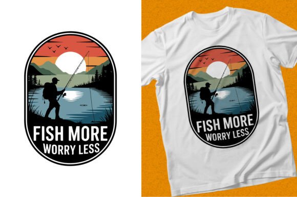 Fish More Worry Less Vintage T-shirt