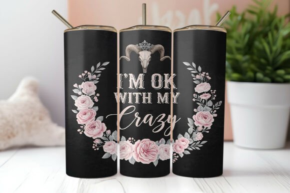 Funny Floral Quote 20oz Tumbler Wrap PNG