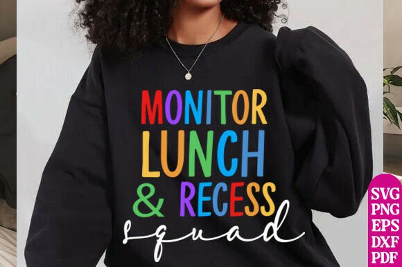 Monitor Lunch and Recess Squad Svg Png