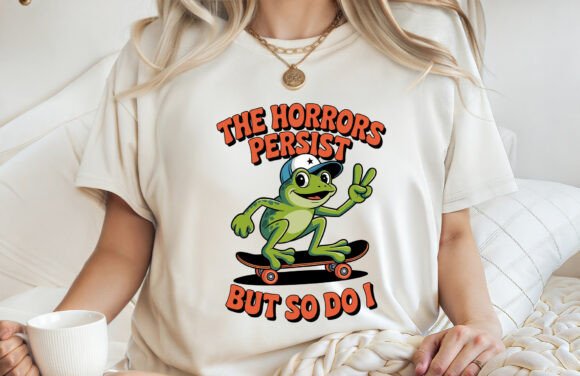 Skater Frog the Horrors Persist Tee SVG