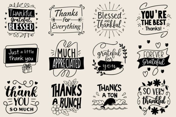 Thank You SVG PNG Bundle