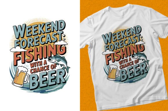 Weekend Forecast Fishing Beer PNG Shirt